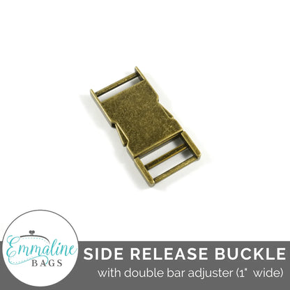 Side Release Buckle: With Double Bar Adjuster - 1" (25 mm)