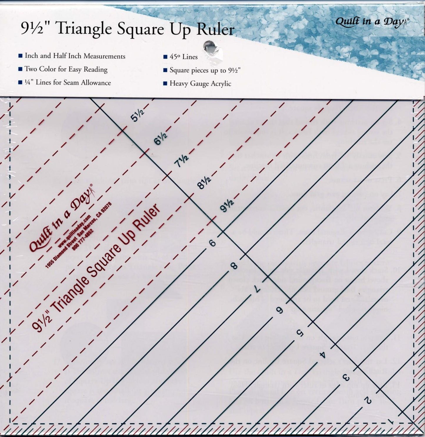 Triangle Square Up Ruler 9.5"