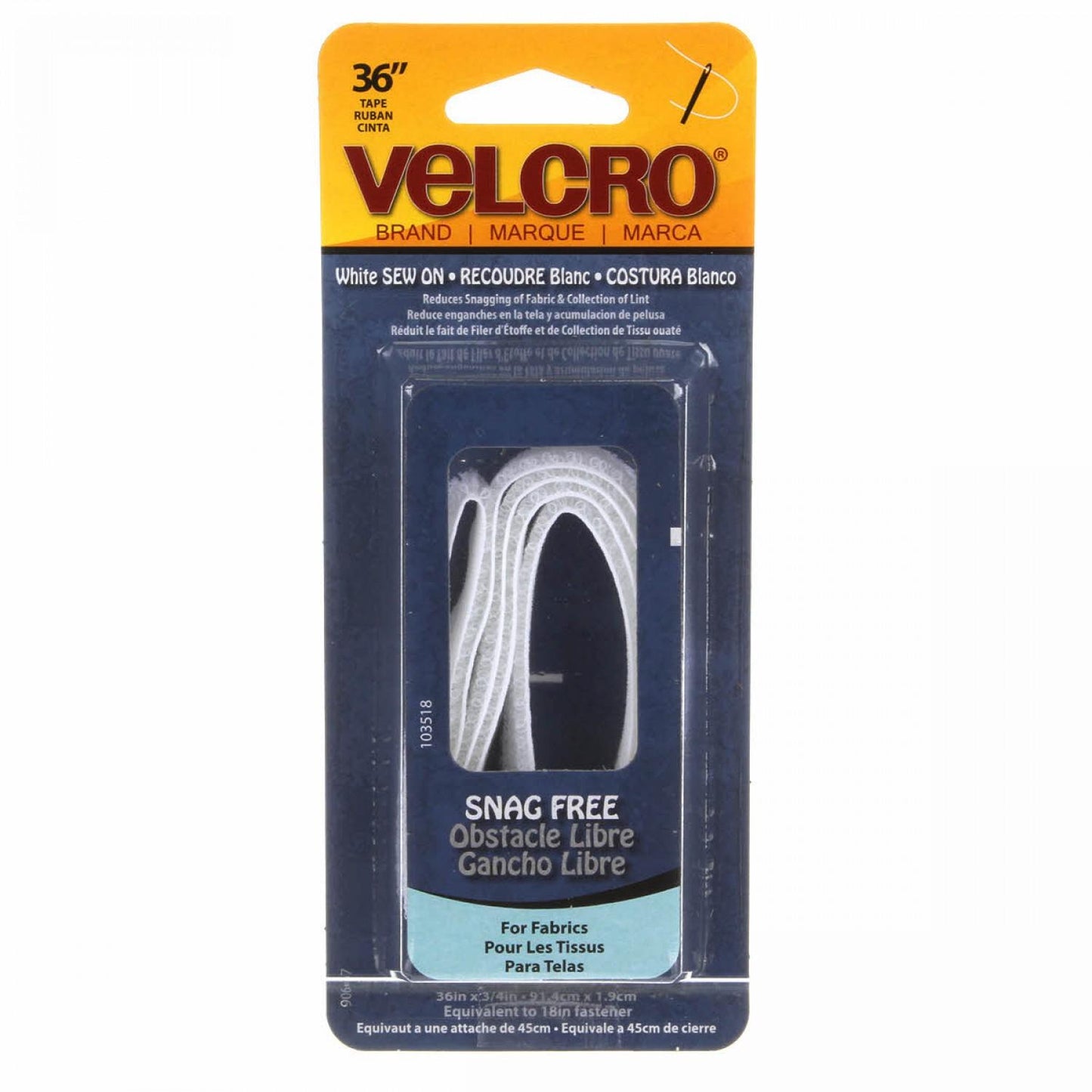 Velcro - snag free, 3/4" x 36"