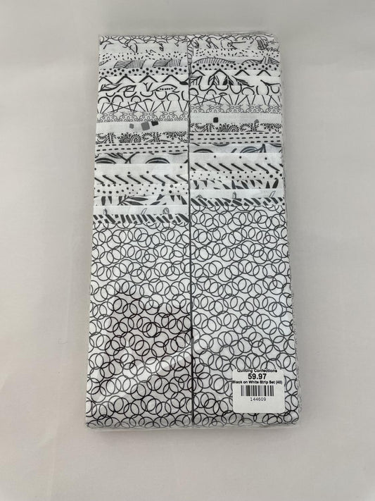 Black on White 2.5" Strips(40)