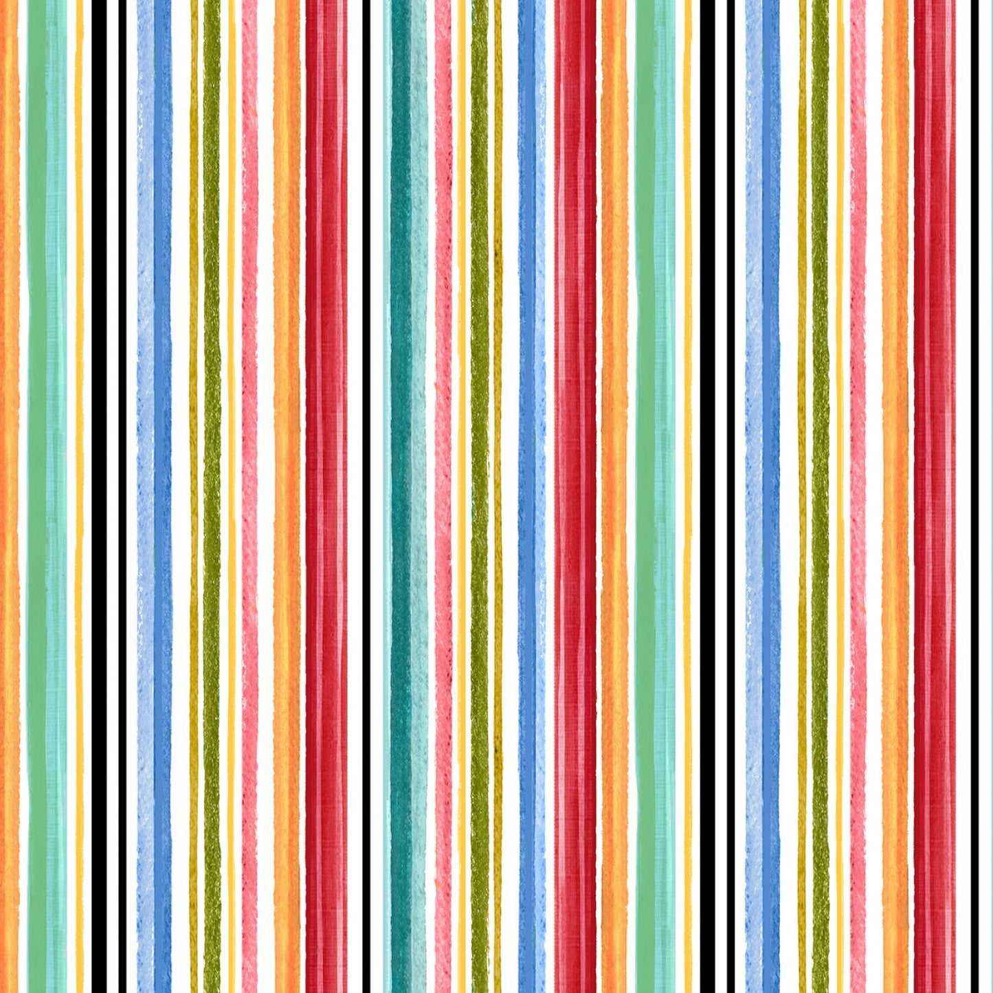 White Multi Color Stripe