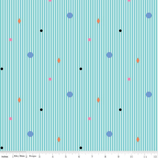 Colour Wall Stripe, Aqua
