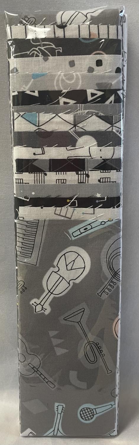 B & W & Grey 2.5" Strips (15)