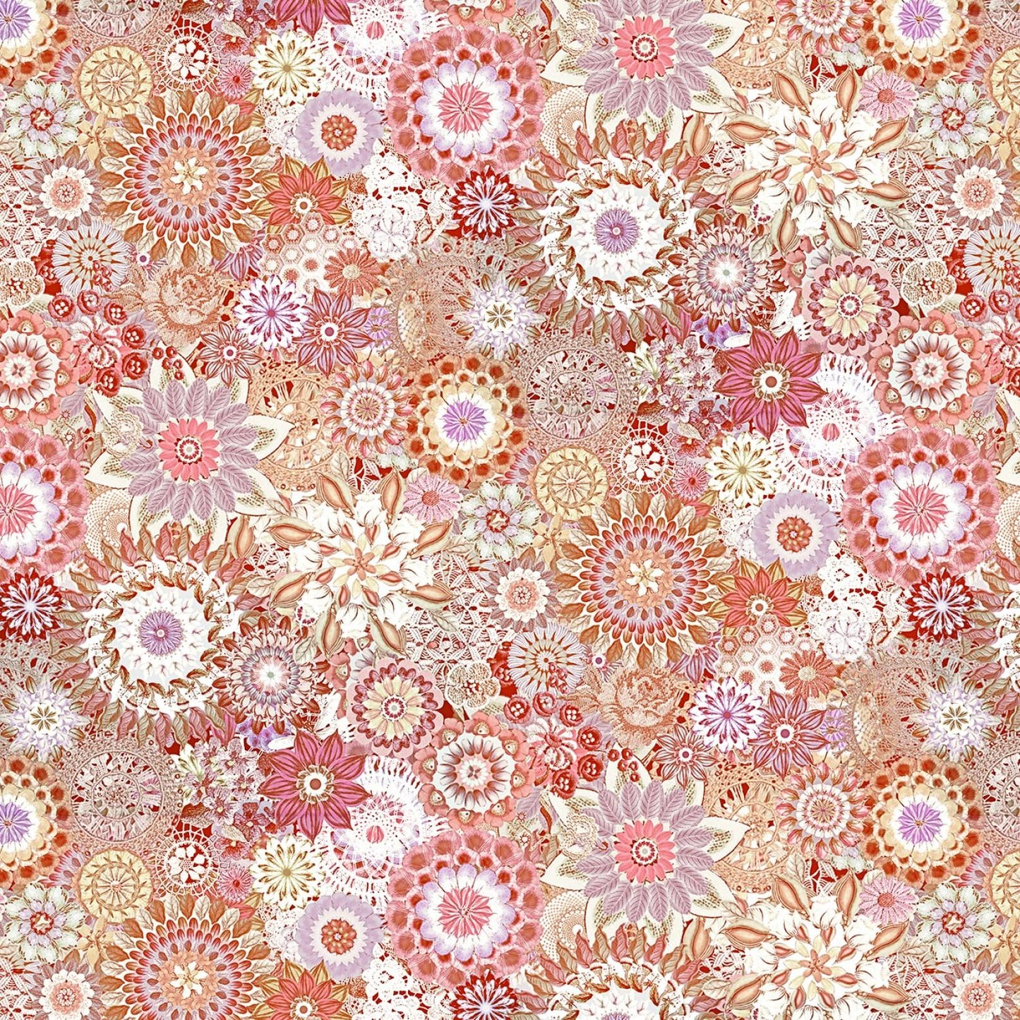 Red Floral Wide Back 108"