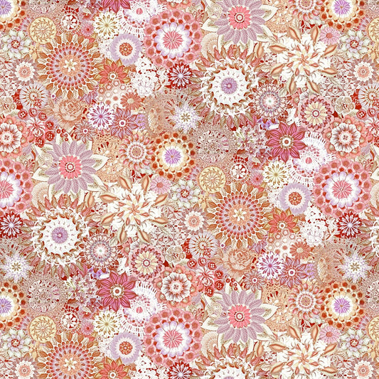 Red Floral Wide Back 108"