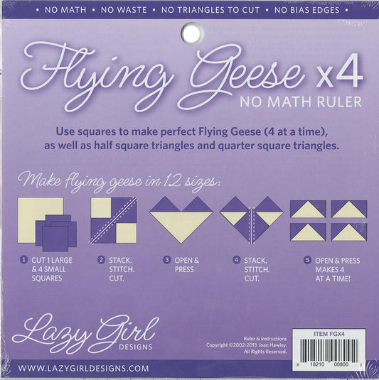 Flying Geese x 4 No Math Ruler