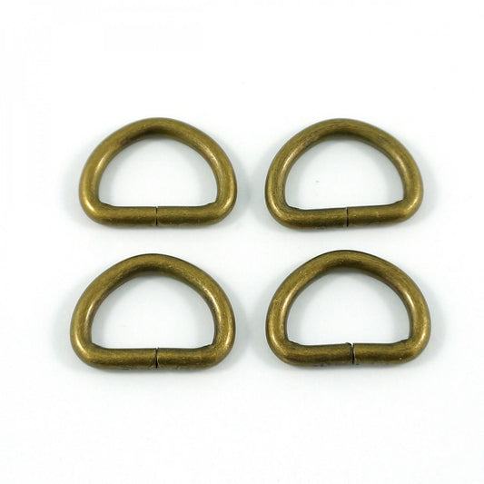 1/2" D-Rings Antique Brass