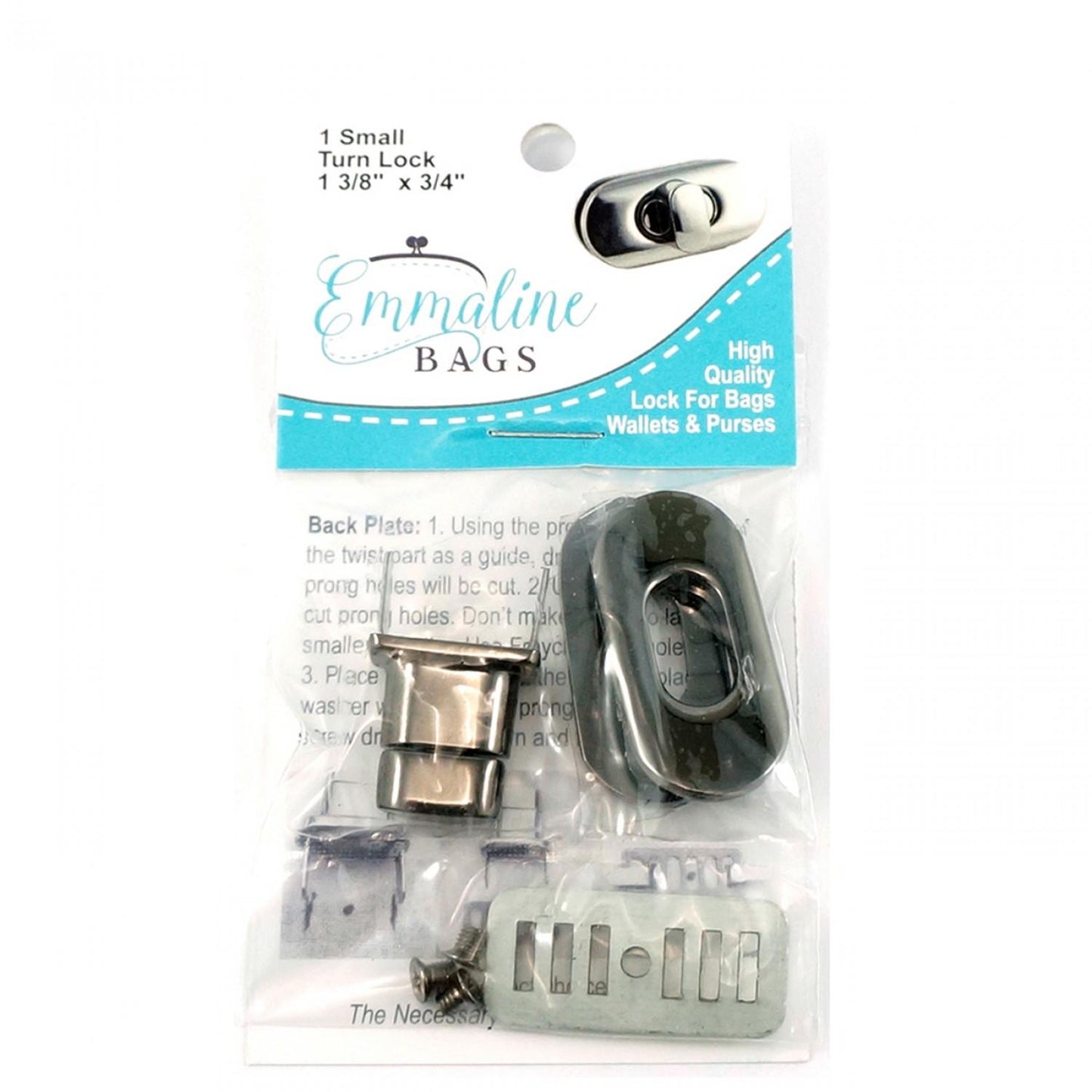 Small Turn Lock, Gun Metal