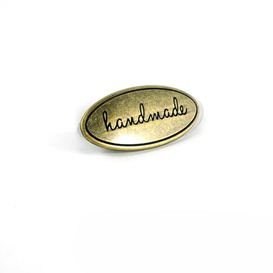 Oval Handmade Label Antique Brass